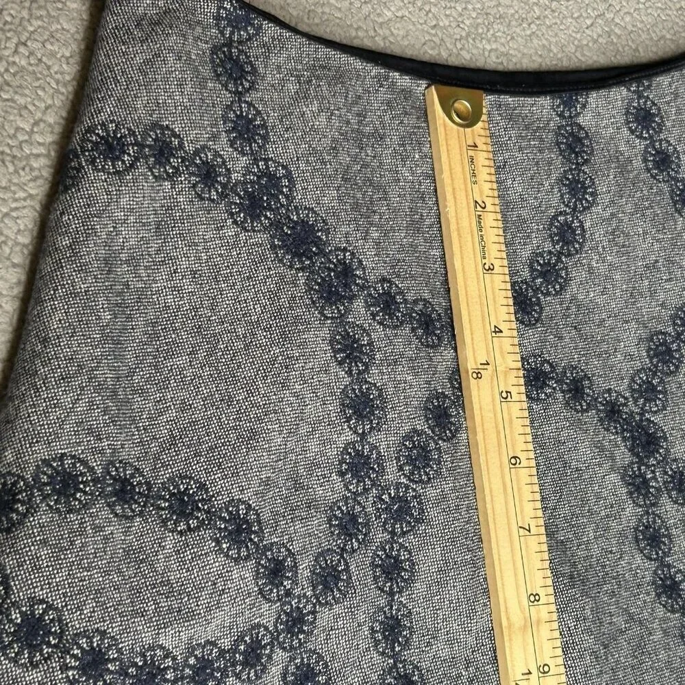 Boden Skirt Womens 6R Wool Blend Full A Line Embroidered Circles Classic
